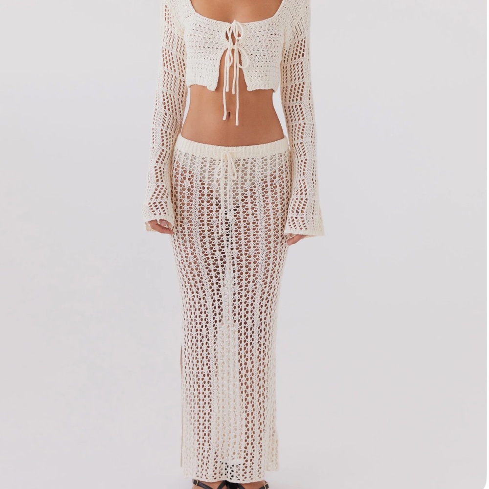 Crochet Maxi Skirt Bathing-Suit Coverup